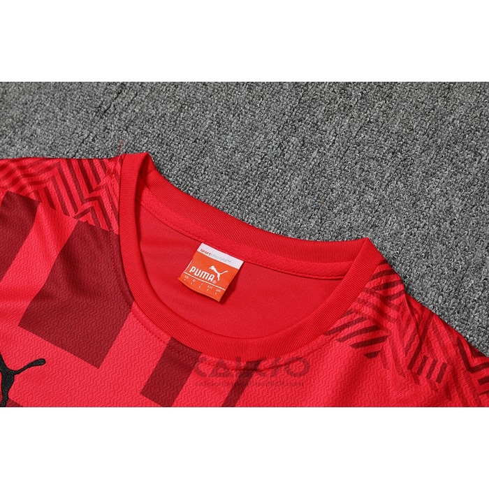 Tuta da Track Milan Manica Corta 2022-2023 Rosso - Pantaloncini